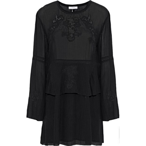 IRO Bell Sleeve Black Mini Dress - Picture 2 of 2